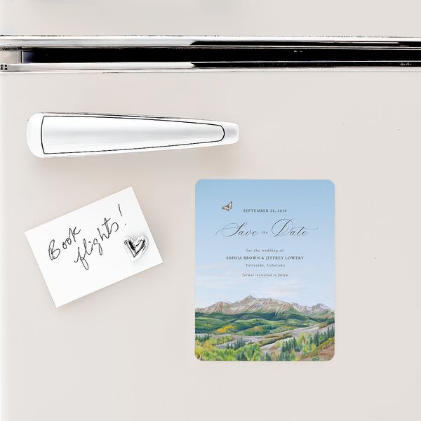 Romantic Floral Mountain Save The Date Magnets Meadow Magnet Paper