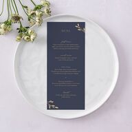 Gilded Sprigs Menus Moody Blue Signature