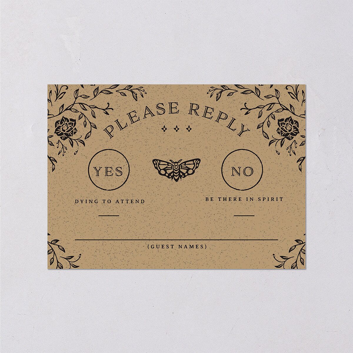 Skeleton Spirits Wedding Response Cards Licorice Signature Standard