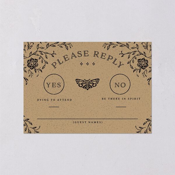 Skeleton Spirits Wedding Response Cards Licorice Signature Standard