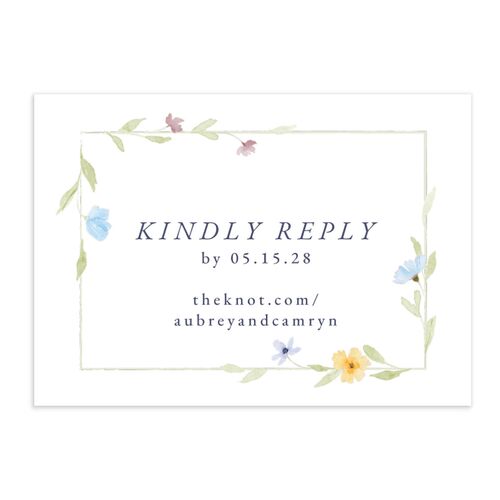 Classic Wildflower Frame QR Code RSVP Cards Cornflower Signature Standard