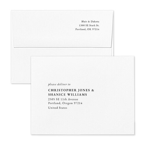 Vertical Names Save the Date Magnet Envelopes Rose Dark Green Both Recipient and Return Addresses Signature Standard