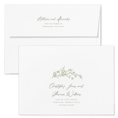 Romantic Branches Rehearsal Dinner Invitation Envelopes White Eucalyptus Both Recipient and Return Addresses Signature Standard