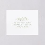 Porcelain Blue Floral Watercolor All-in-One Wedding Invitations Moss Signature Light Both Recipient and Return Addresses No