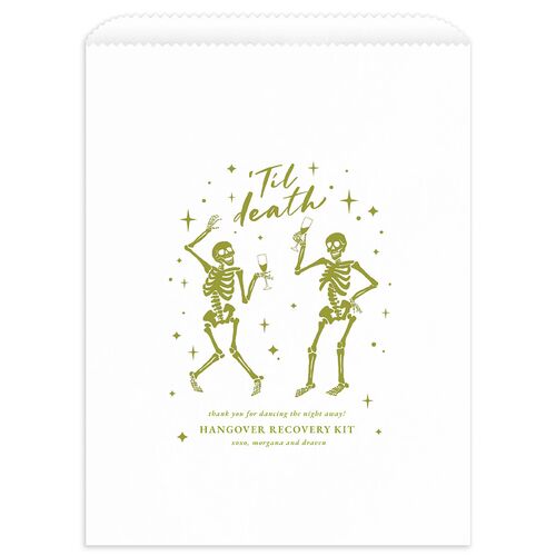 Til Death Do We Disco Favor Bags Pear White Wax-Lined Food Safe Paper