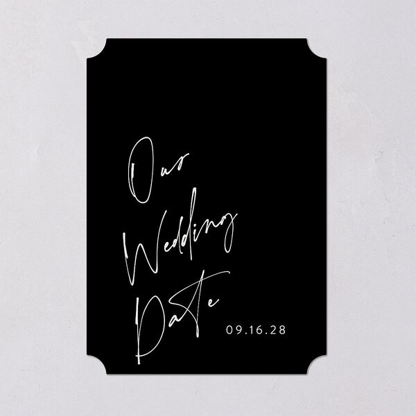 Signed Save The Date Cards Licorice Signature smooth Blank No