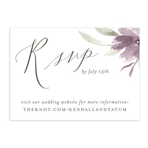 Muted Floral URL RSVP Cards Mauve Signature Standard