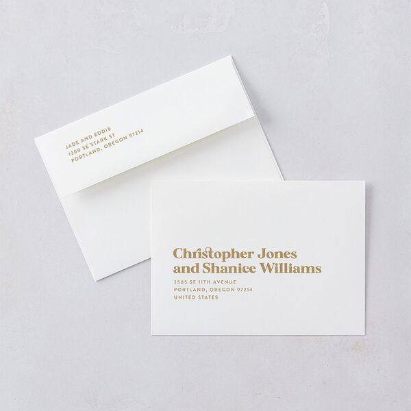 Nostalgic Save the Date Cards Tan Signature smooth Blank No Standard