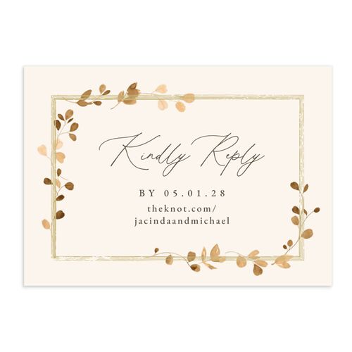 Fairytale Eucalyptus QR Code RSVP Cards Tan Signature Standard