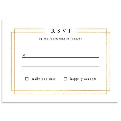 Double Frame Wedding Response Cards Gold Licorice Signature Standard