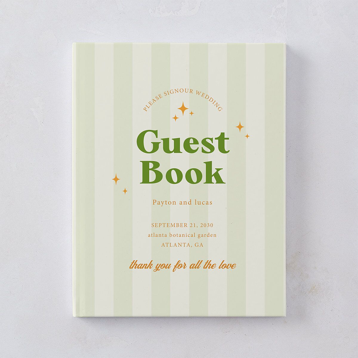 Colorful Retro Stripes Guest Books Sea Foam