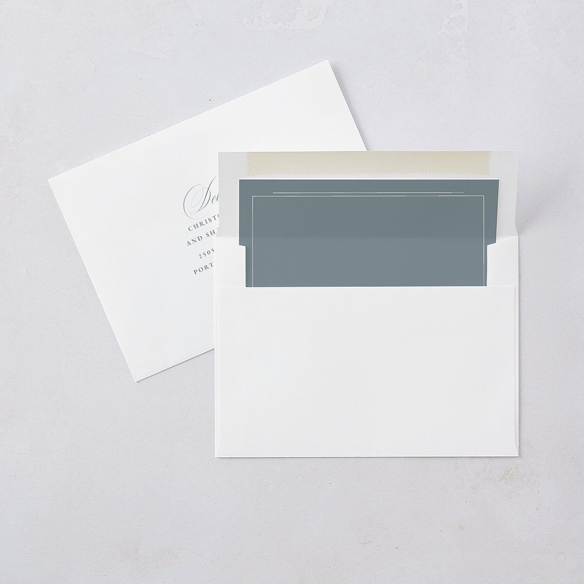 Elegant Photograph Rehearsal Dinner Invitations Dusty Blue Signature Blank Standard