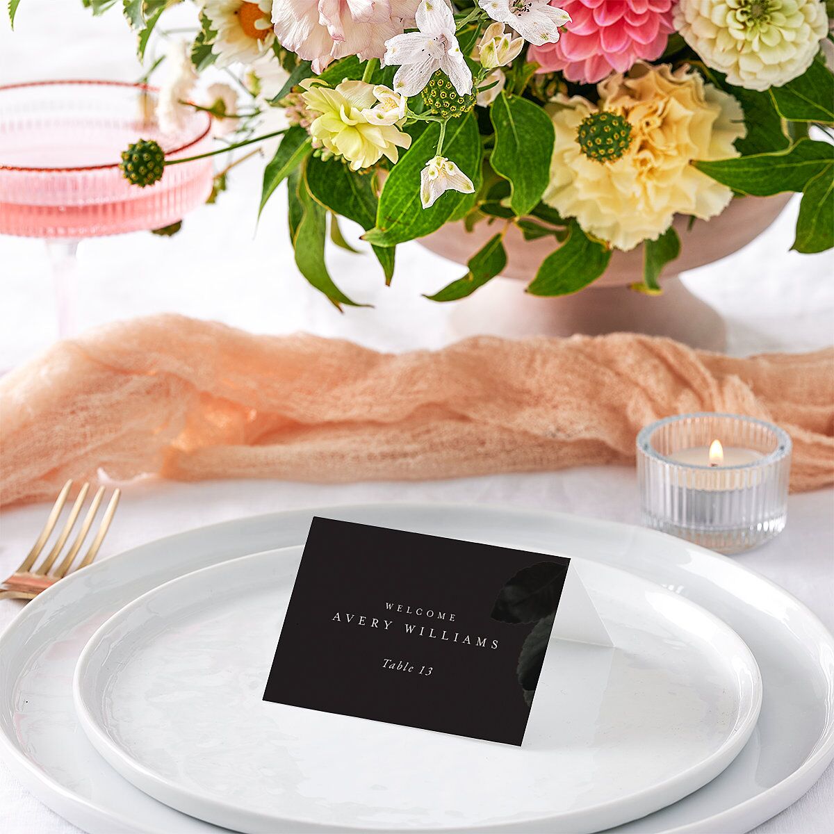 Vintage Gothic Place Cards Licorice Signature