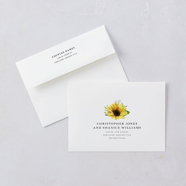 Rustic Sunflower Wedding Invitations Solar Power Signature Blank No