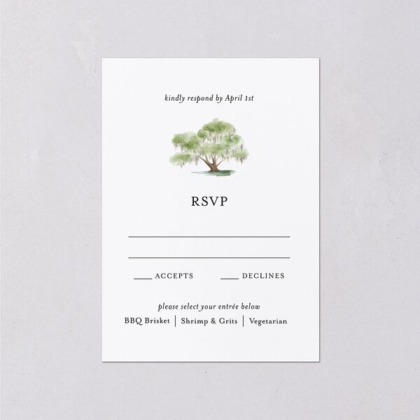 Charming Charleston Wedding Response Cards Pure White Signature Standard