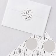 Vintage Flourish Wedding Stickers Pure White Circle