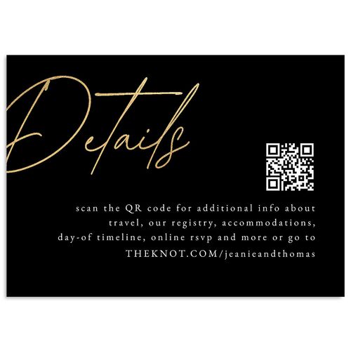 Gilded Corner Wedding Event Detail Cards Gold Licorice Signature Standard