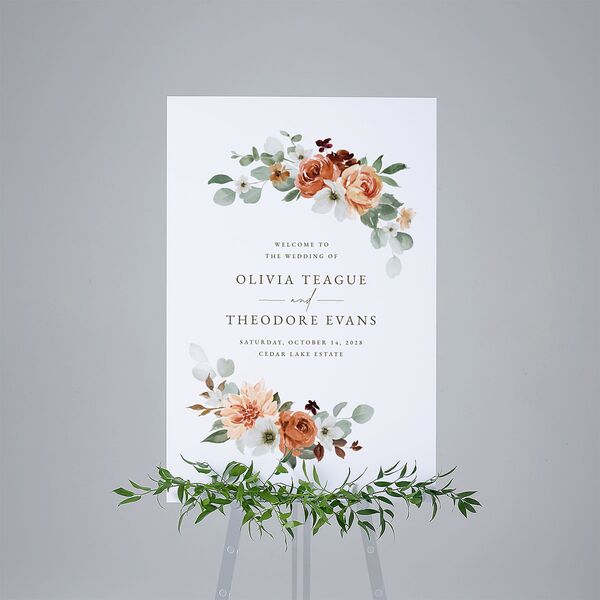 Eucalyptus Bouquet Standard Welcome Sign Large Terracotta Standard Indoor Foam Core L Welcome