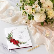 Christmas Poinsettia Guest Books Ruby