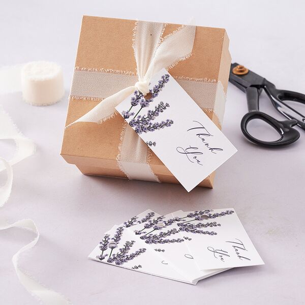 Vintage Lavender Favor Gift Tags Plum Signature