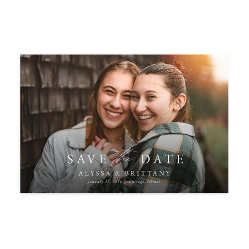 Greenery Laurel Save the Date Postcards Champagne