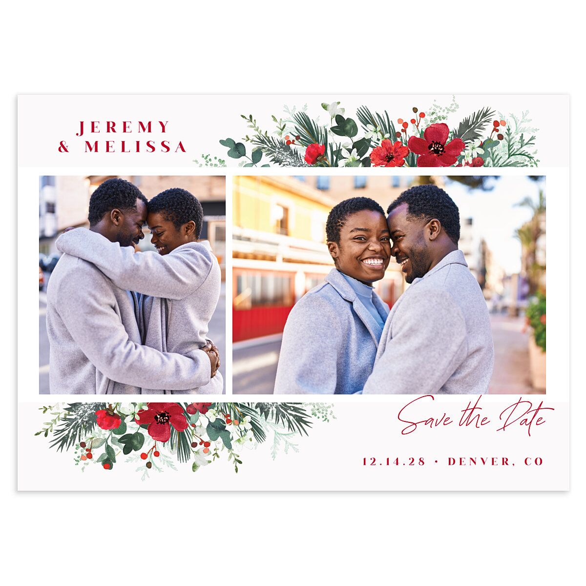 Holiday Bouquet Save the Date Cards