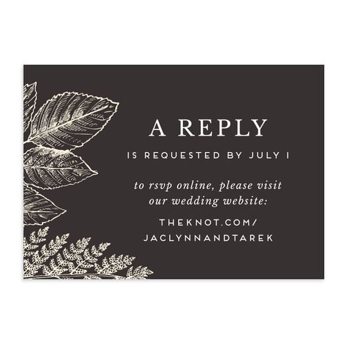 Botanical Frame URL RSVP Cards Charcoal Signature Standard