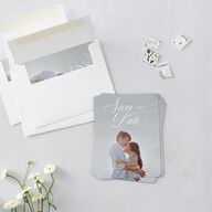 Rose Garden Crest Save The Date Magnets by Bridgerton Pure White Magnet Paper