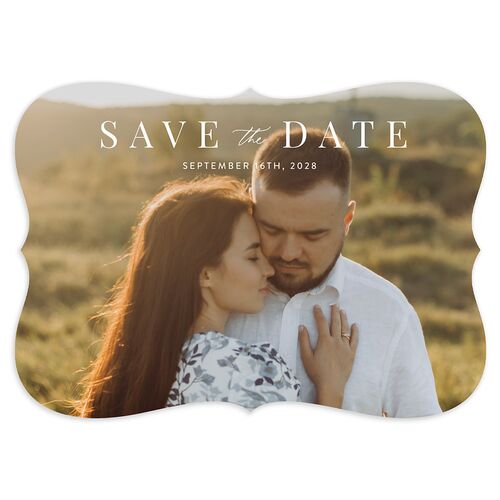 Wildflower Garden Save the Date Cards Soft Pink Signature smooth Blank No Bracket