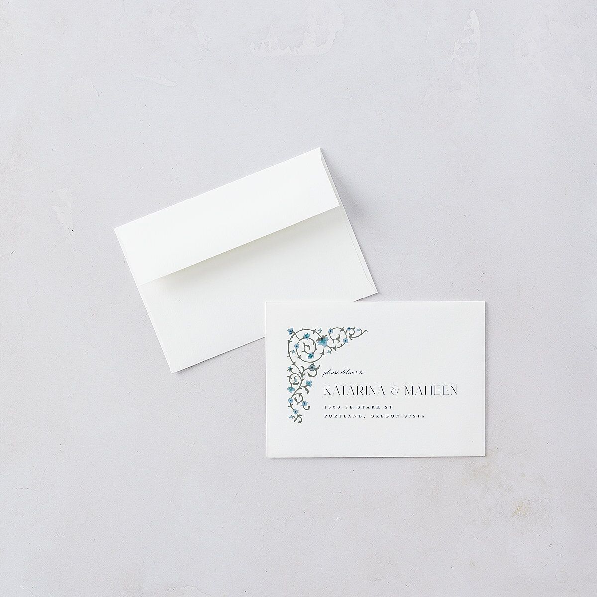 Ornate Threshold Wedding Response Cards Moody Blue Signature Standard