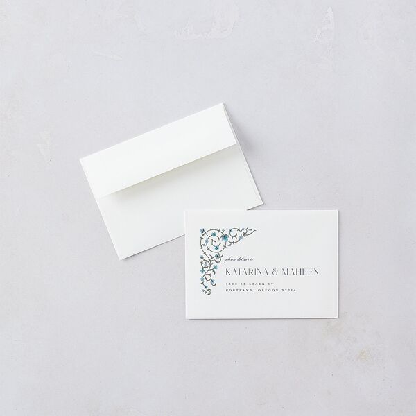 Ornate Threshold Wedding Response Cards Moody Blue Signature Standard