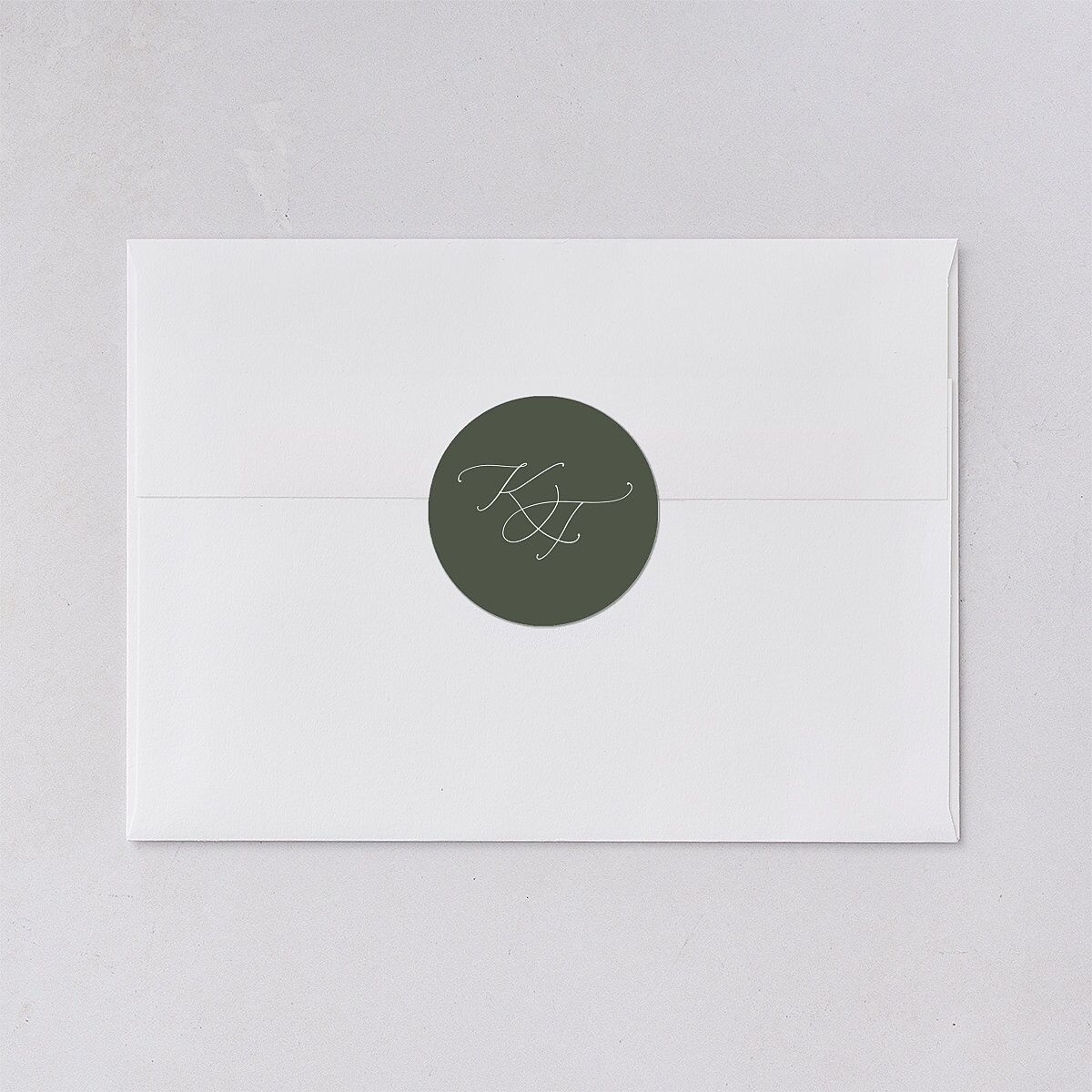 Romantic Photo Wedding Stickers Hunter Green Circle