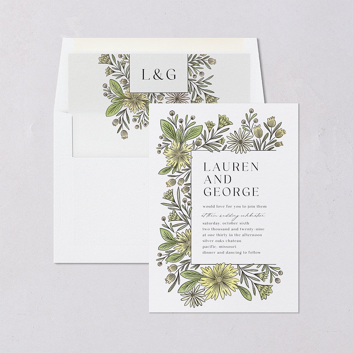Timeless Wildflowers Standard Envelope Liners Pear Standard