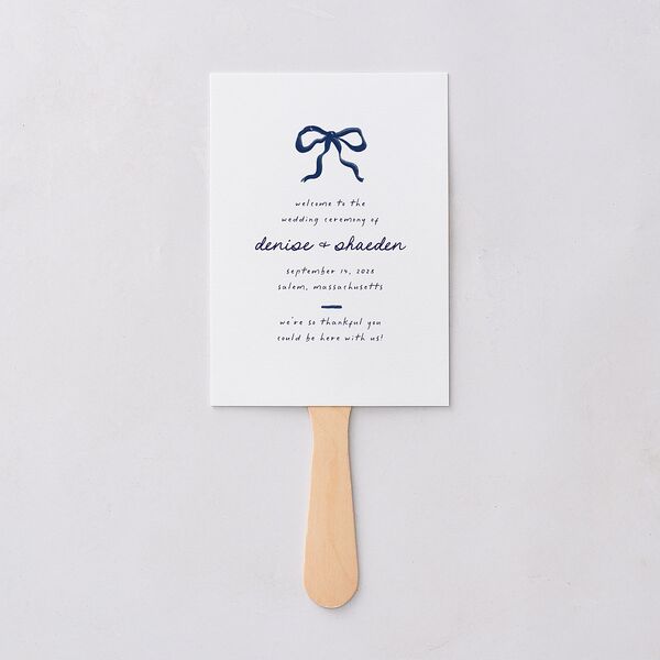 Dainty Bow Fan Programs Navy Signature Standard