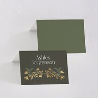 Rustic Nouveau Place Cards Gold Hunter Green Signature