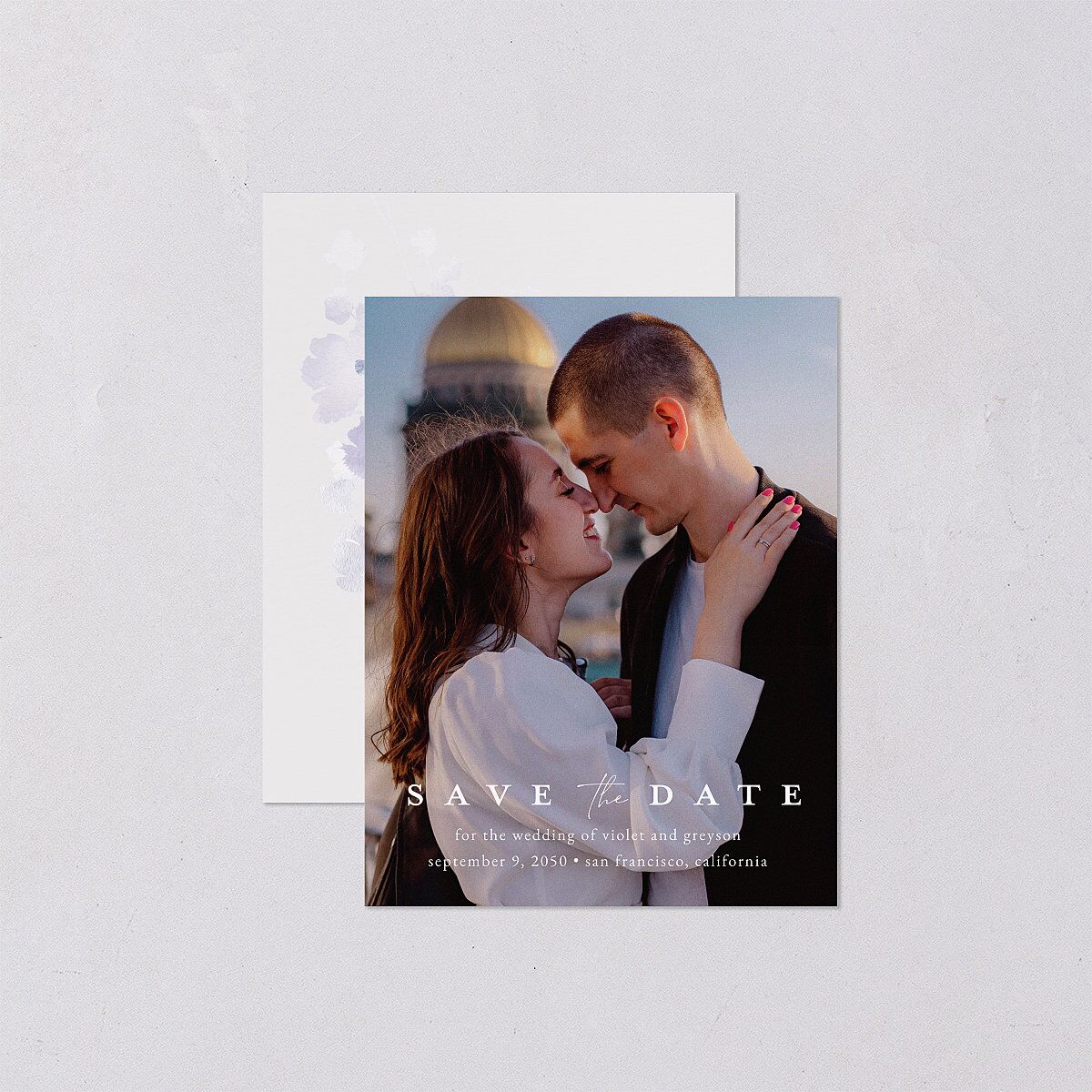 Ethereal Floral Save the Date Petite Cards — view 1