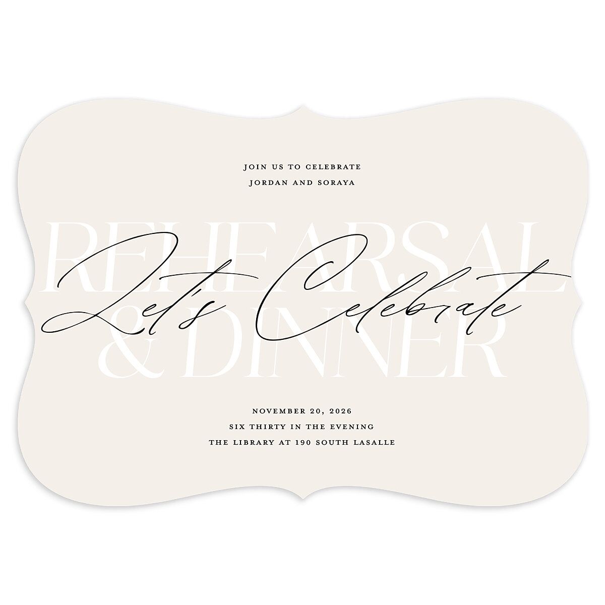 Overlay Rehearsal Dinner Invitations