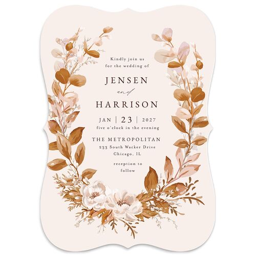 Greenery Laurel Wedding Invitations Marigold Signature Blank No Bracket