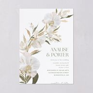 Elegant Orchid Wedding Invitations Gold Pure White Signature Blank No Standard