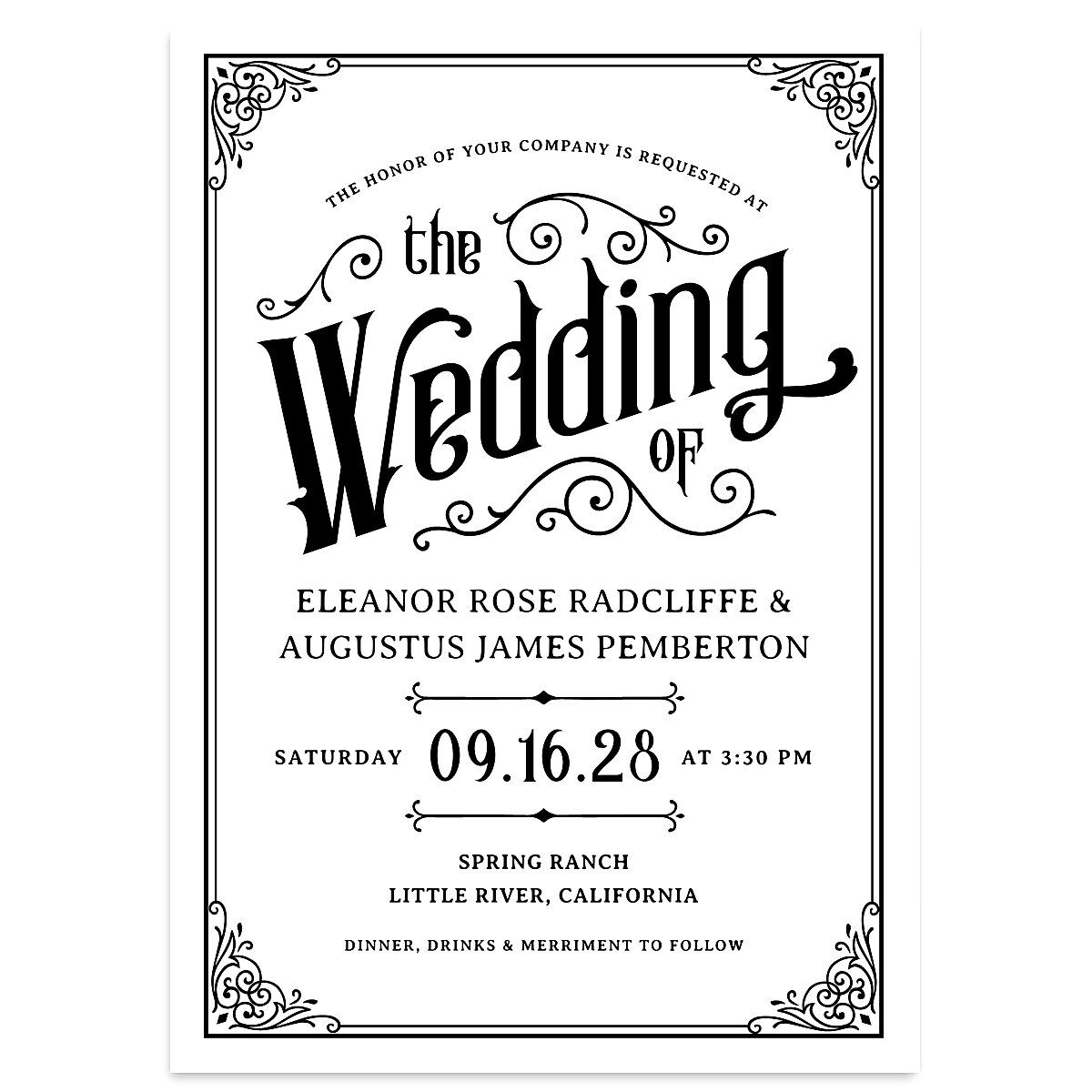 Western Gothic Wedding Invitations