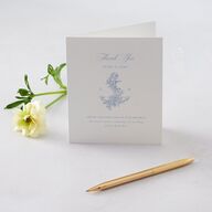 Coastal Oysters and Anchors Thank You Cards Sea Blue