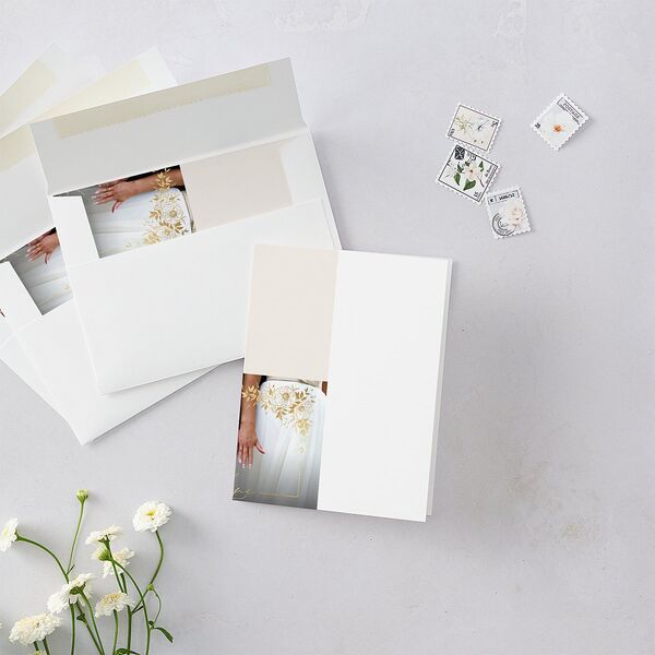 Baroque Garden Thank You Cards Gold Champagne