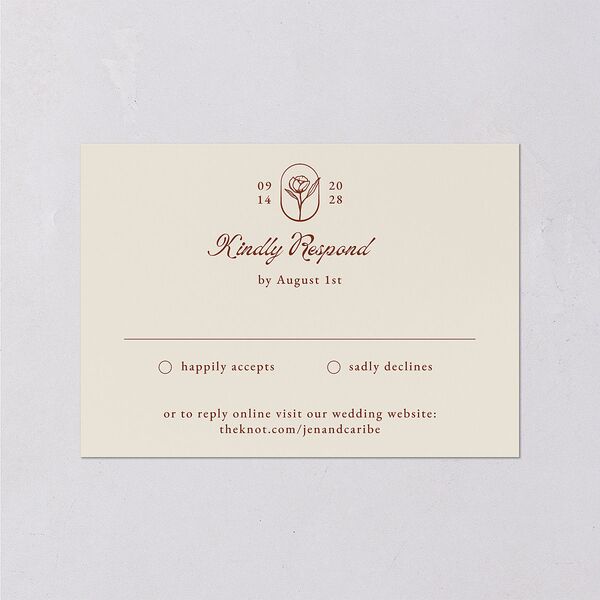 Vintage Romantic Photo Wedding Response Cards Copper Signature Standard