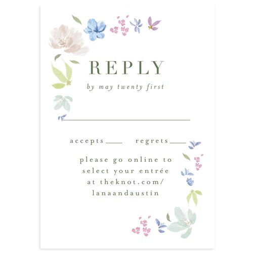 Floral Appliqué Wedding Response Cards Sage Signature Standard