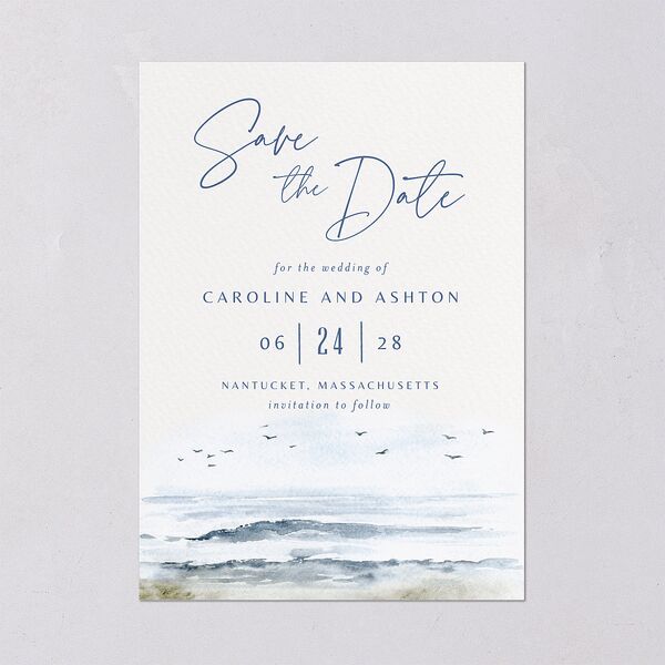 Coastal Love Save The Date Cards Cruise Signature smooth Blank No Standard