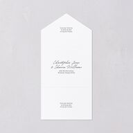 Elegant Mountain Monogram All-in-One Wedding Invitations Dark Green Signature Light Both Recipient and Return Addresses No