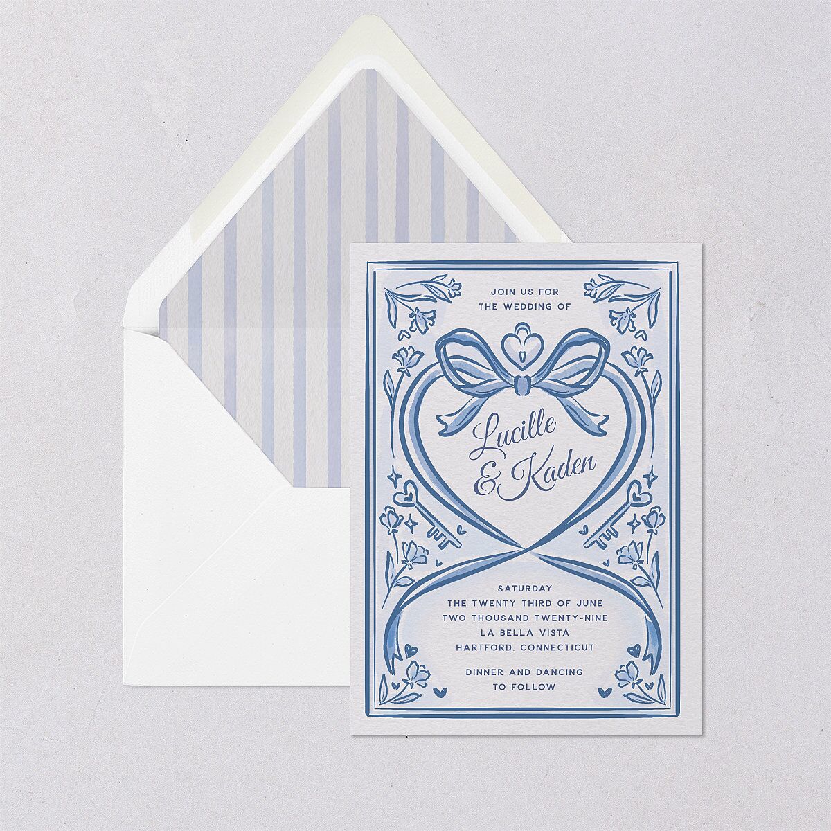 Vintage Heart Locket Euro Envelope Liners Ocean Luxe