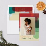 Baby's First Kwanza Painted Watercolor Holiday Cards Red Clay Signature Blank Portrait  Standard