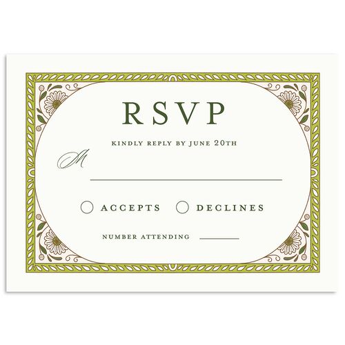Intricate Vintage Wedding Response Cards Peridot Signature Standard