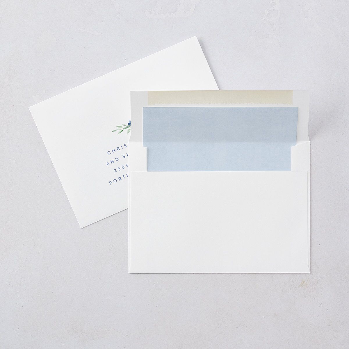 Watercolor Crest Wedding Invitations Cornflower Signature Blank No Standard